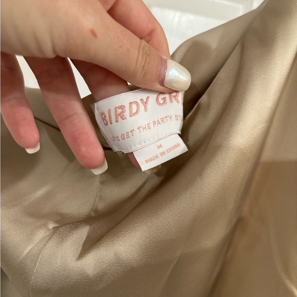 Birdy Grey Kira Neutral Champagne Matte Satin Gown - Picture 2 of 4